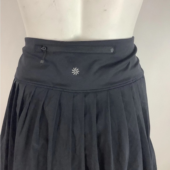 Athleta Sz 3X Levitate Pleated Skort Black Polyester Spandex Zip Pocket - Picture 5 of 7